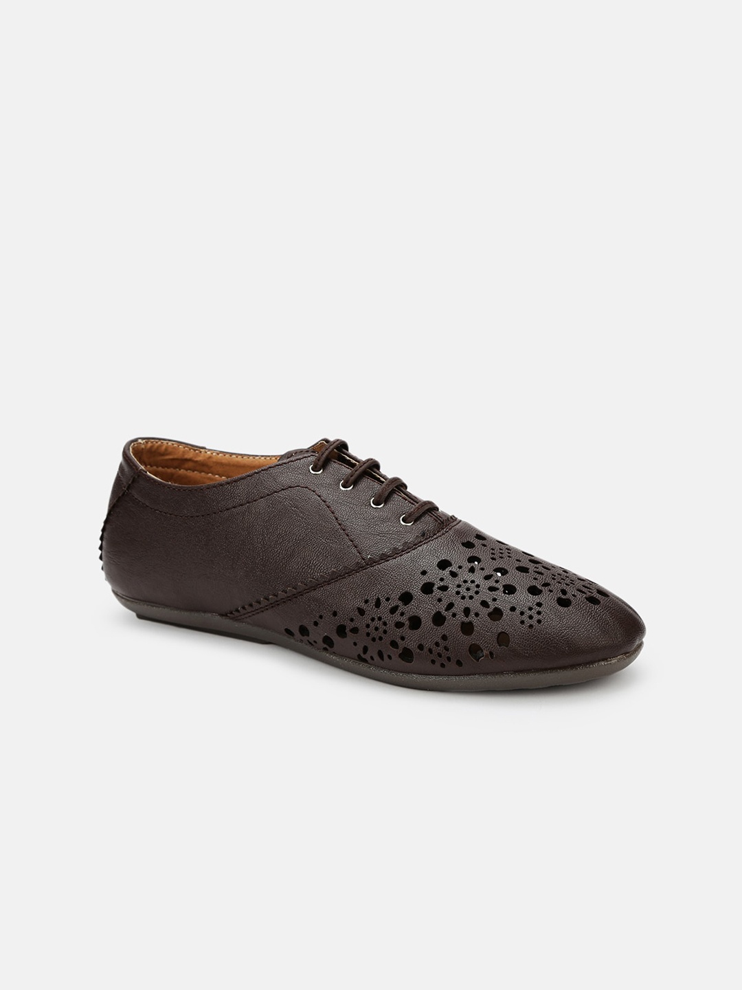 

Marc Loire Women Textured Lacer Cut Formal Derbys Shoes, Brown