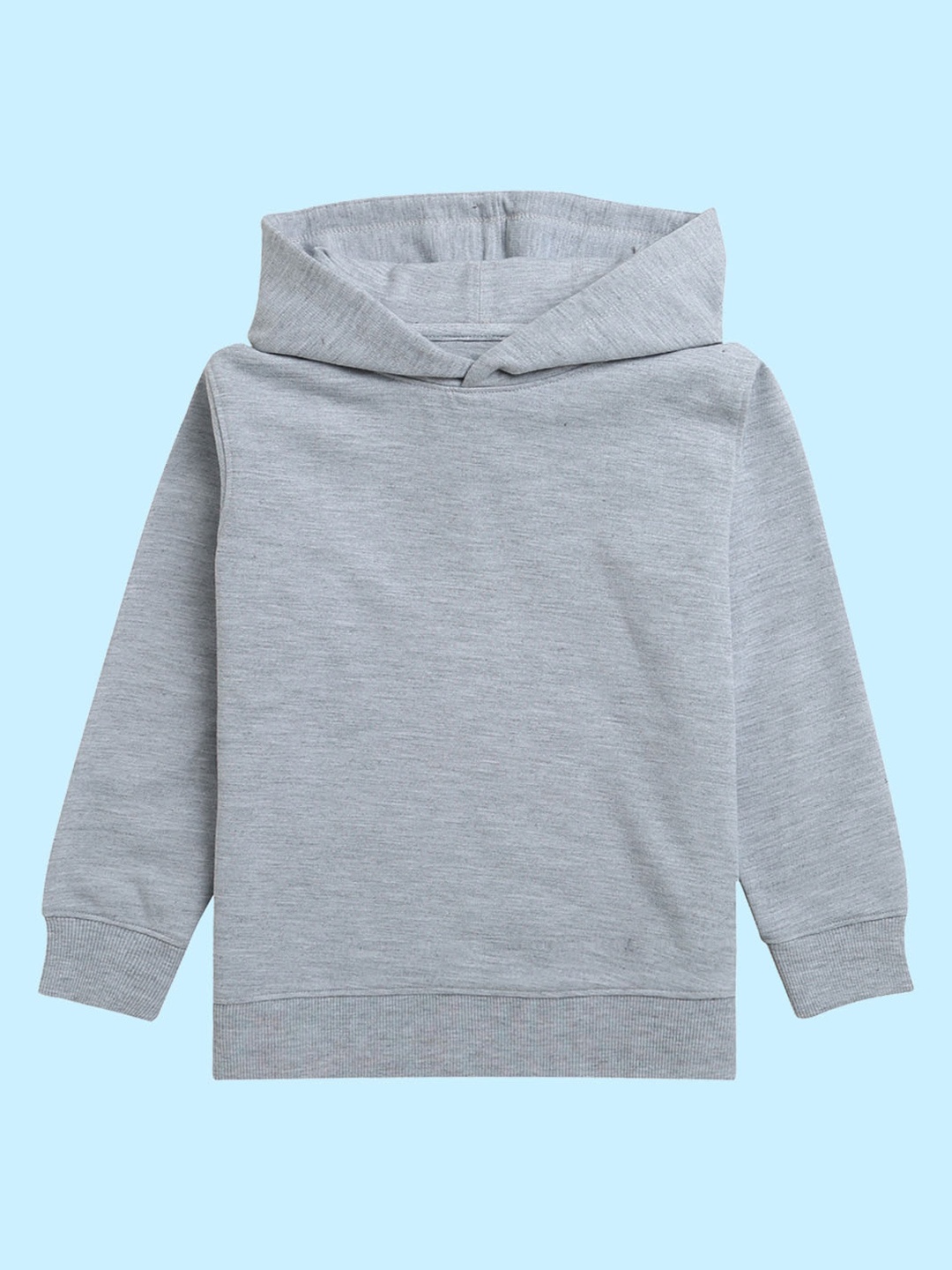 

NUSYL Kids Typography Printed Hooded Fleece Sweatshirt, Grey