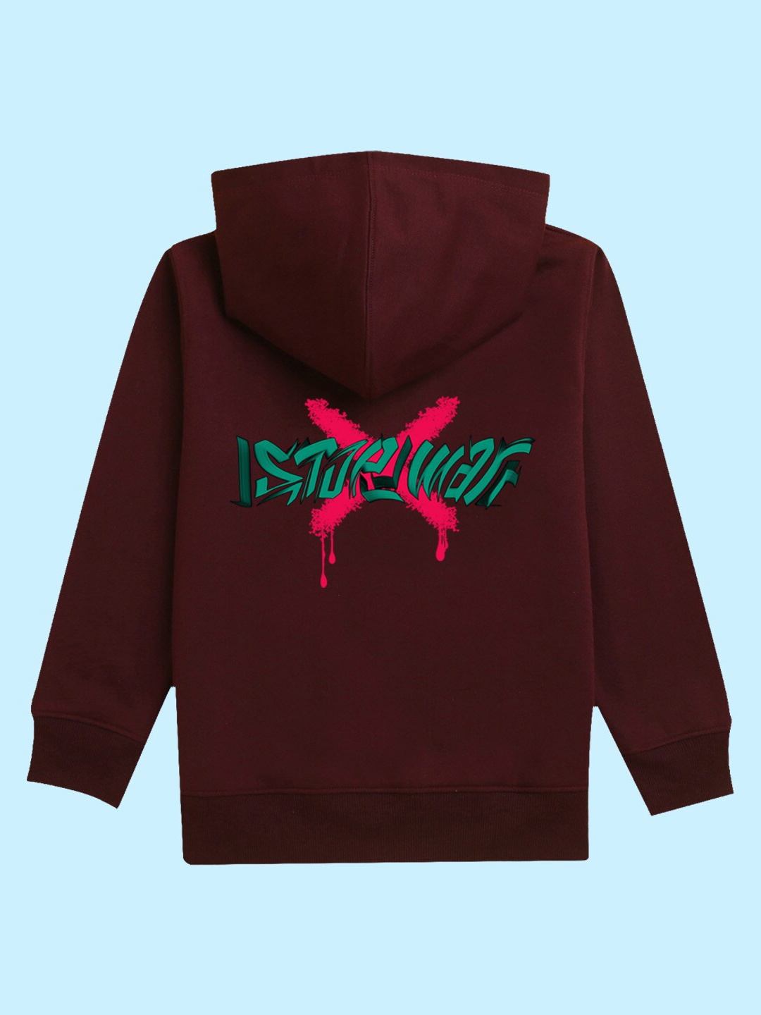 

NUSYL Kids Typography Printed Hooded Sweatshirt, Maroon