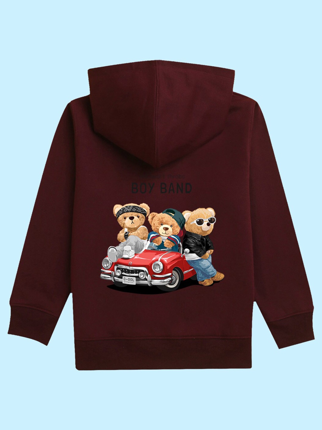 

NUSYL Kids Graphic Printed Hooded Sweatshirt, Maroon