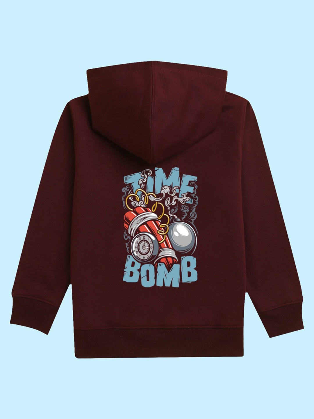 

NUSYL Kids Printed Hooded Pullover Sweatshirt, Maroon