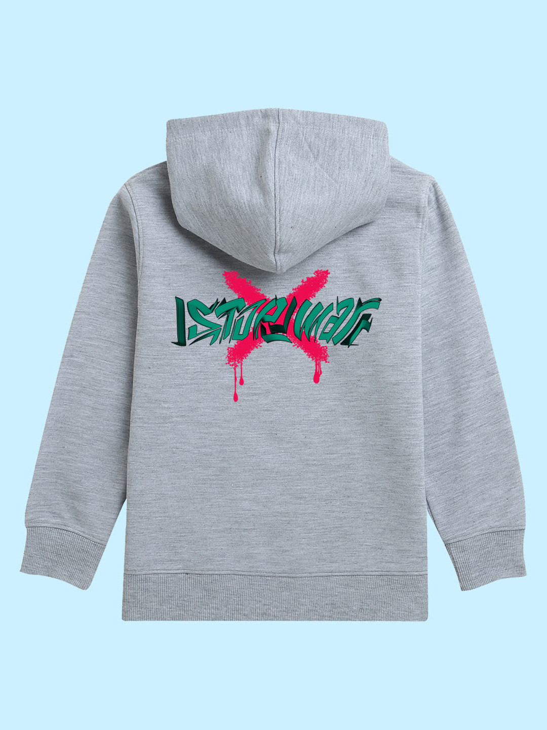 

NUSYL Kids Typography Printed Hooded Pullover Sweatshirt, Grey