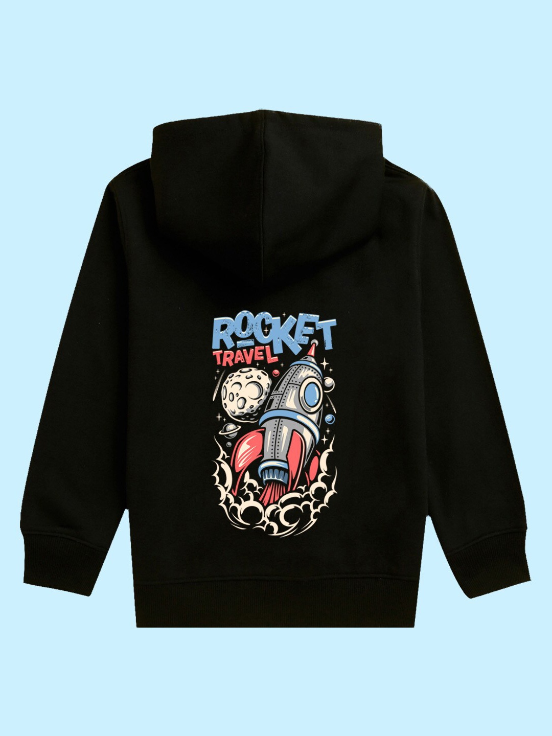 

NUSYL Kids Graphic Printed Hooded Sweatshirt, Black