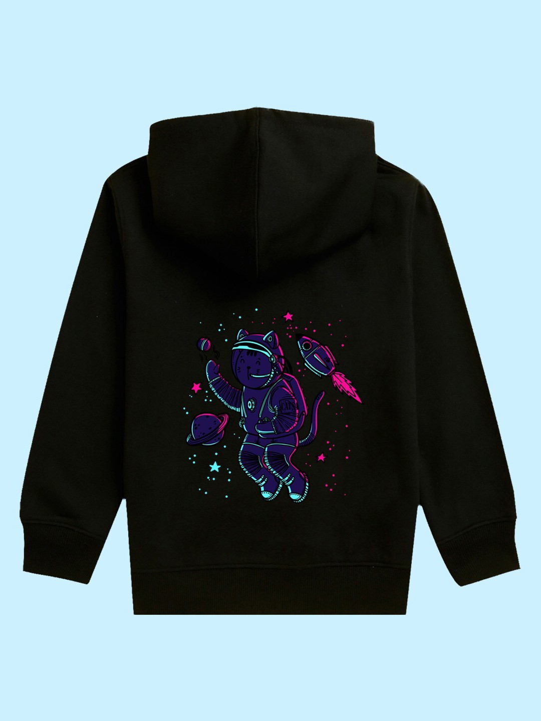 

NUSYL Kids Graphic Printed Hooded Sweatshirt, Black