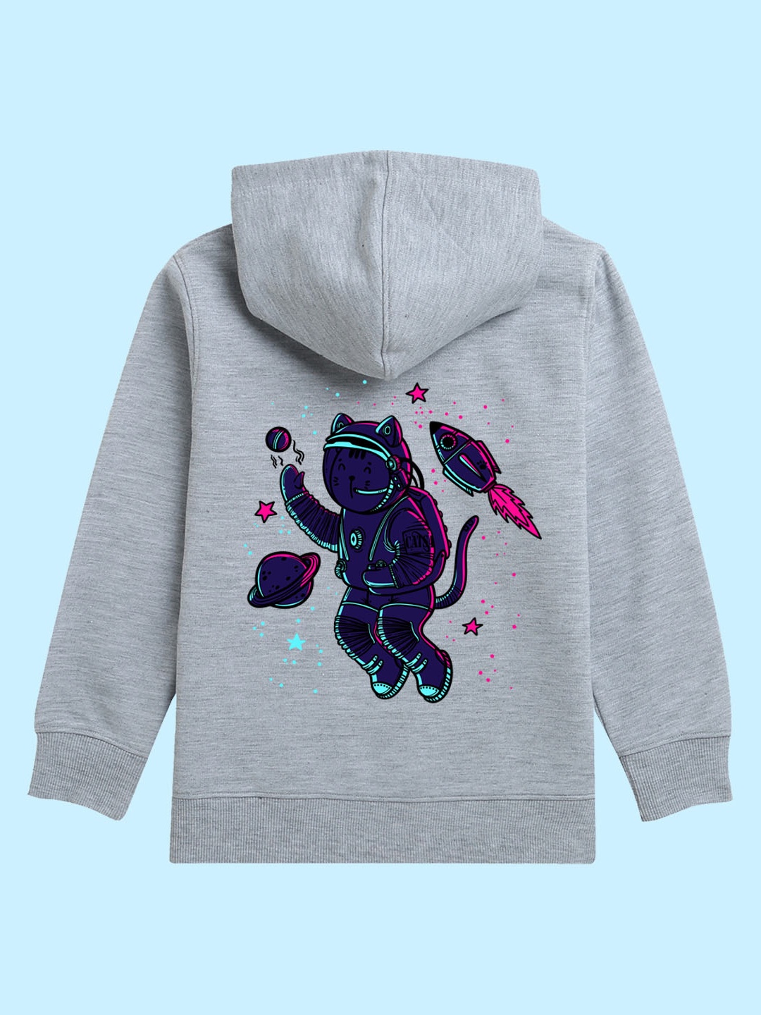 

NUSYL Kids Space Printed Hooded Pullover Sweatshirt, Grey