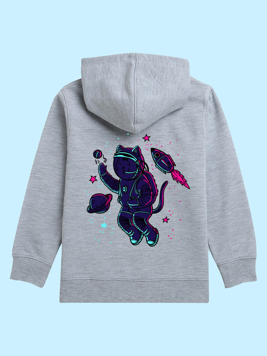 

NUSYL Kids Graphic Printed Hooded Sweatshirt, Grey