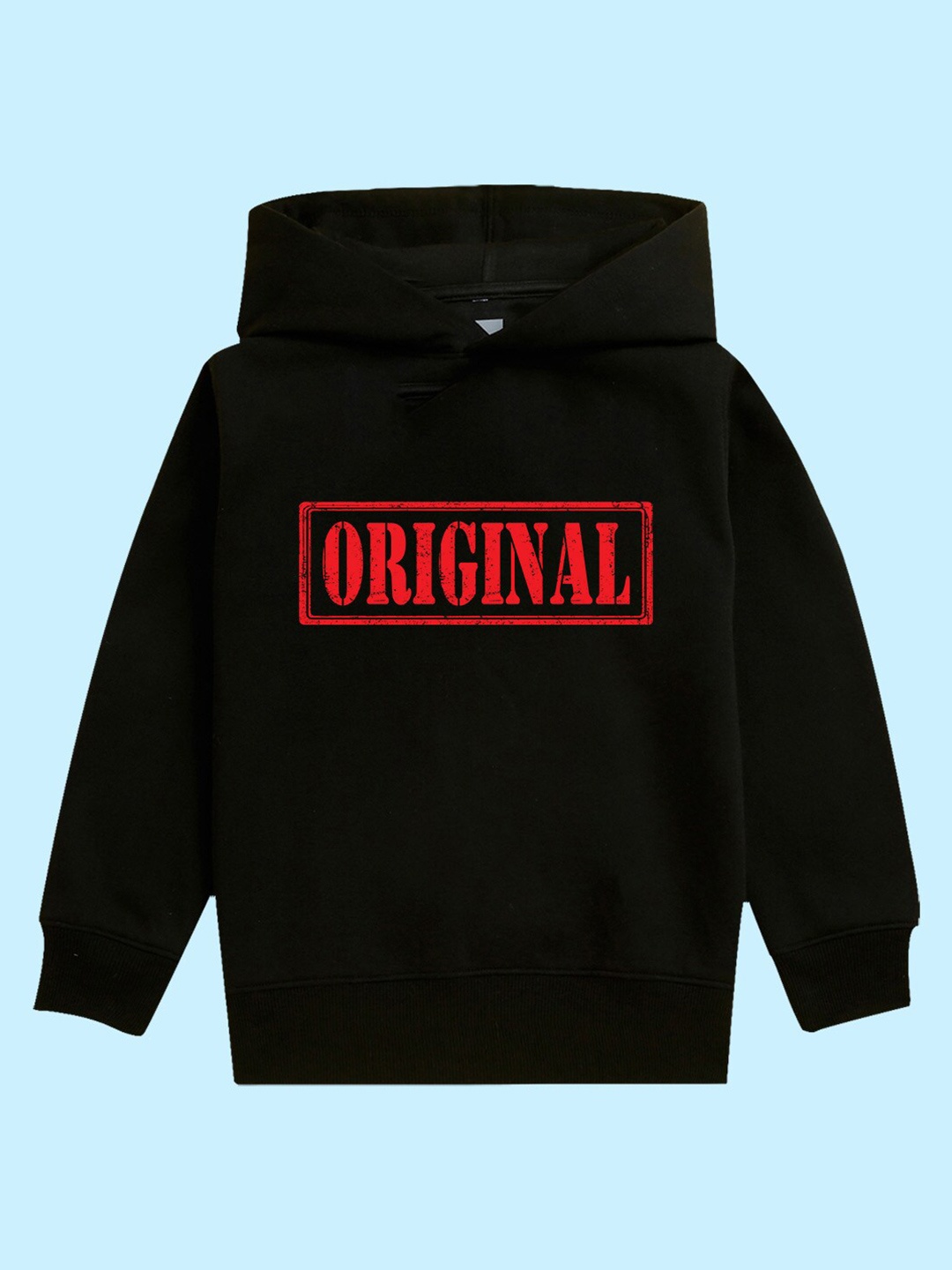 

NUSYL Kids Typography Printed Hooded Pullover Sweatshirt, Black