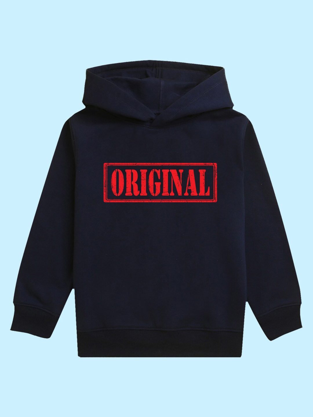 

NUSYL Unisex Kids Original Printed Hooded Fleece Sweatshirt, Blue