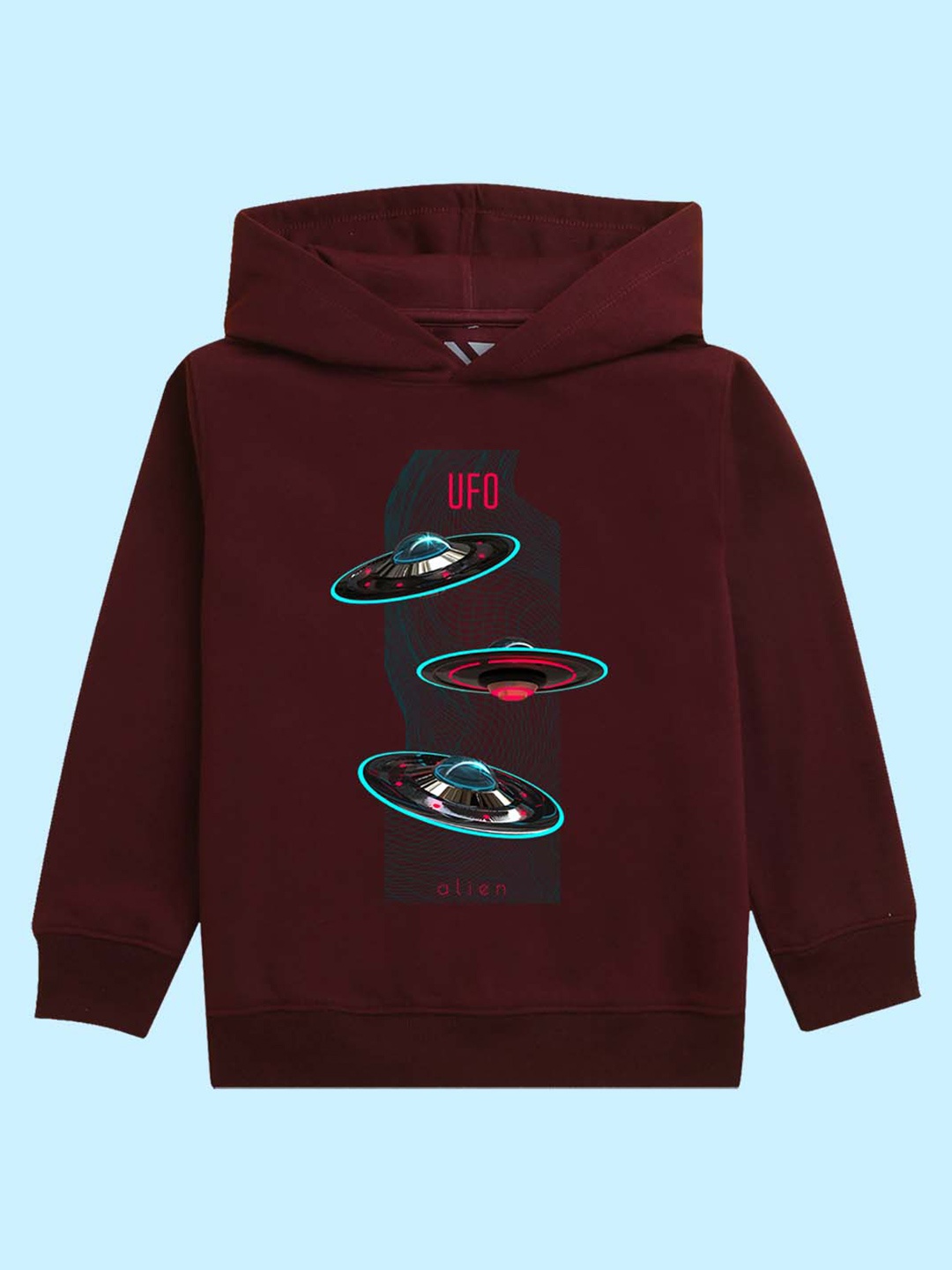 

NUSYL Kids Graphic Printed Hooded Sweatshirt, Maroon