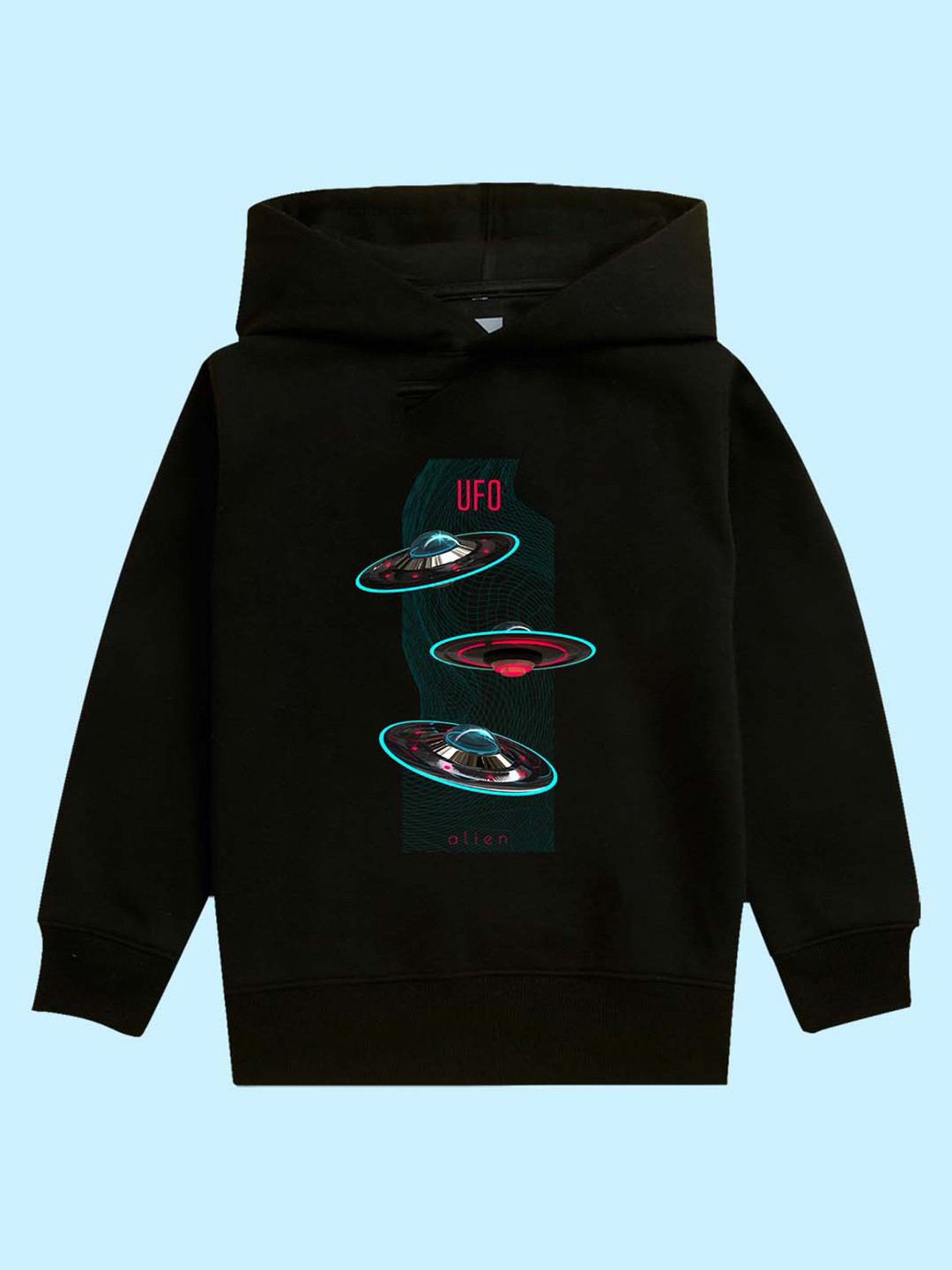 

NUSYL Kids Printed Hooded Pullover Sweatshirt, Black