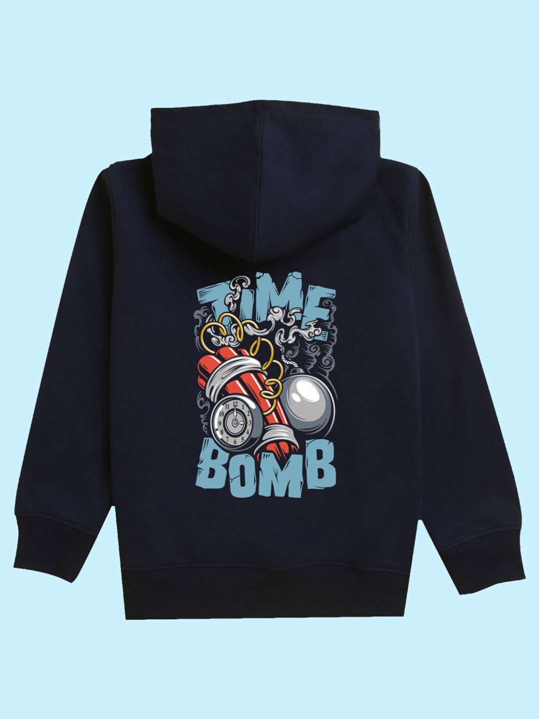 

NUSYL Kids Graphic Printed Hooded Sweatshirt, Navy blue