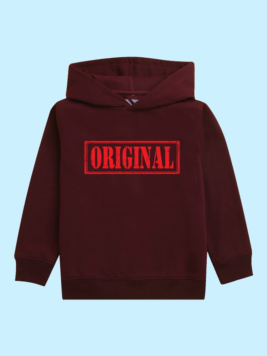 

NUSYL Kids Printed Hooded Pullover Sweatshirt, Maroon