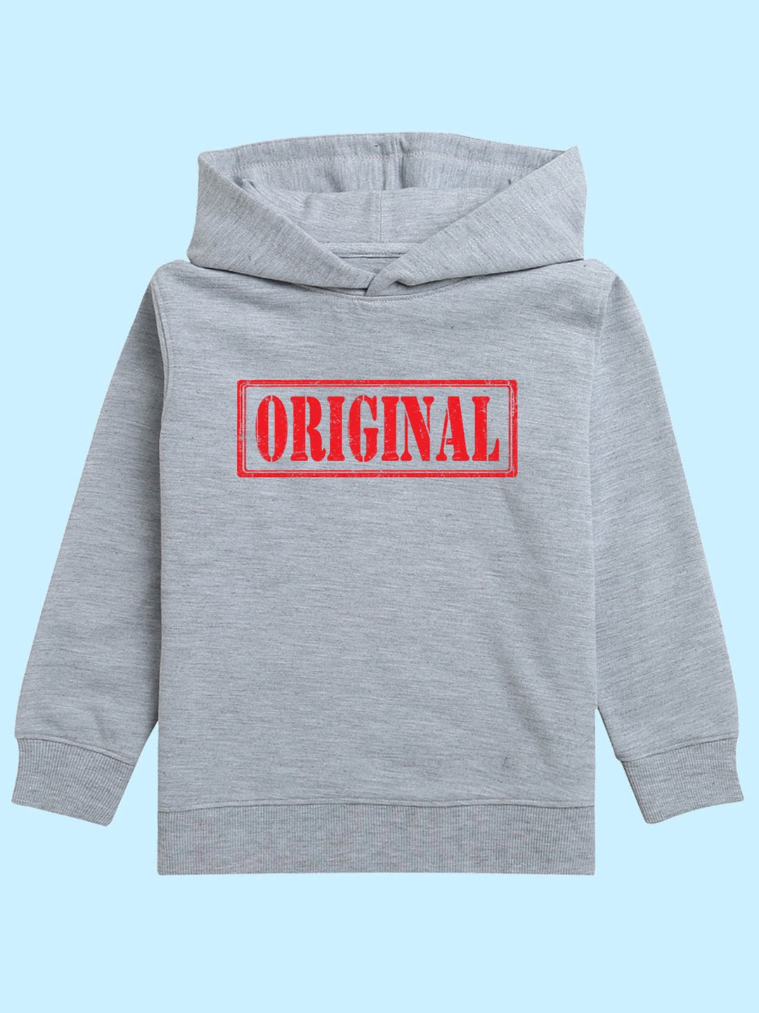 

NUSYL Kids Typography Printed Hooded Fleece Sweatshirt, Grey
