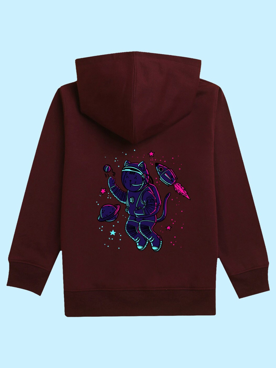 

NUSYL Unisex Kids Graphic Printed Hooded Fleece Sweatshirt, Maroon