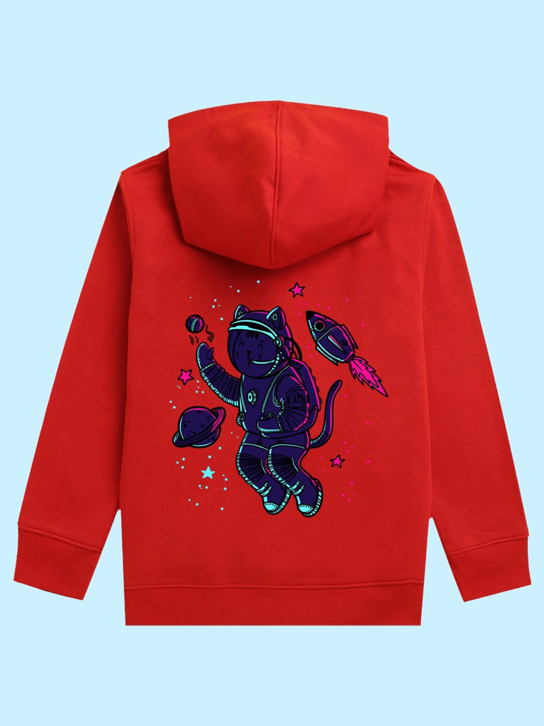 

NUSYL Kids Graphic Printed Hooded Pullover Sweatshirt, Red