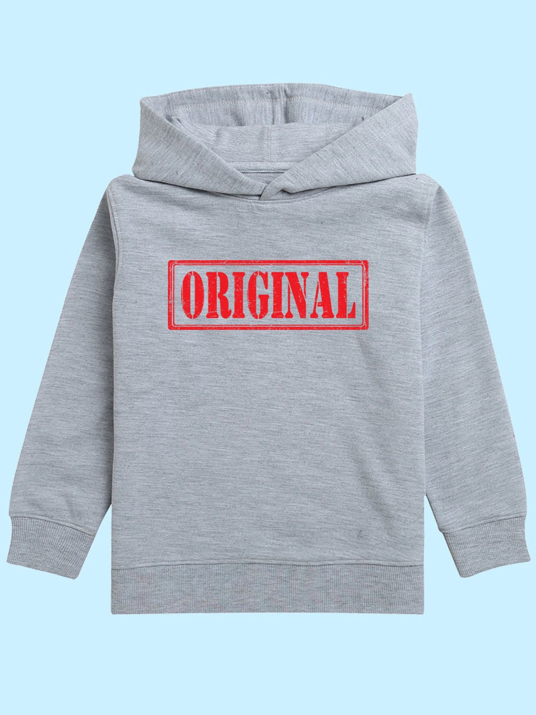 

NUSYL Kids Printed Hooded Pullover Sweatshirt, Grey