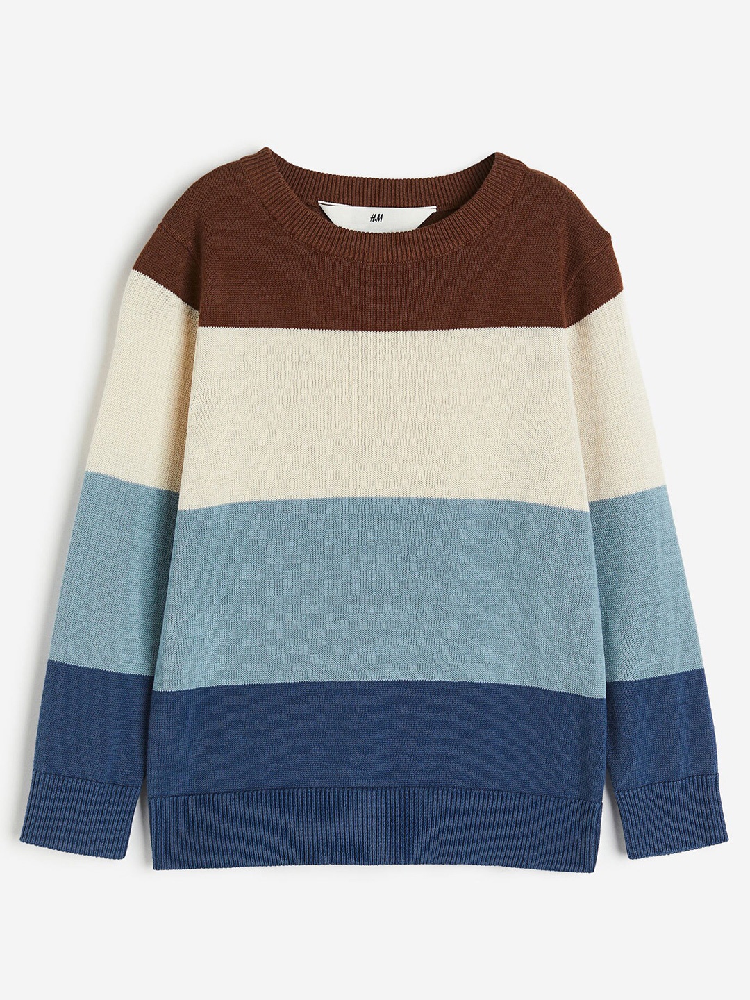 

H&M Boys Jacquard-Knit Cotton Jumper, Blue