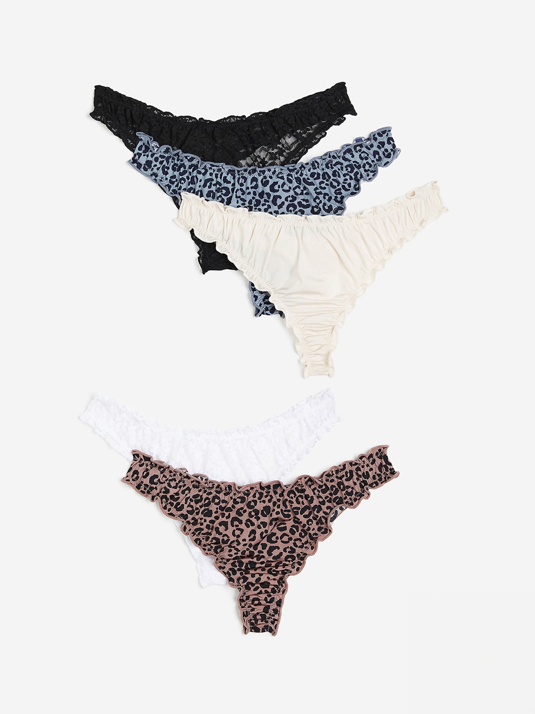 

H&M 5-Pack Thong Briefs, Black