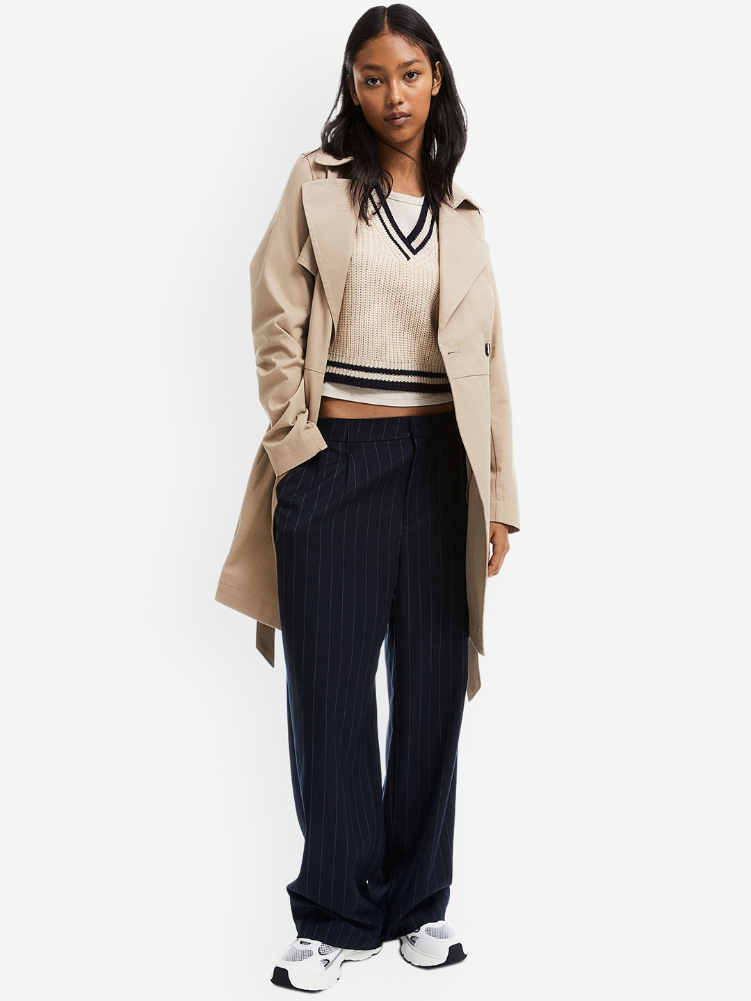 

H&M Cotton Trenchcoat, Beige