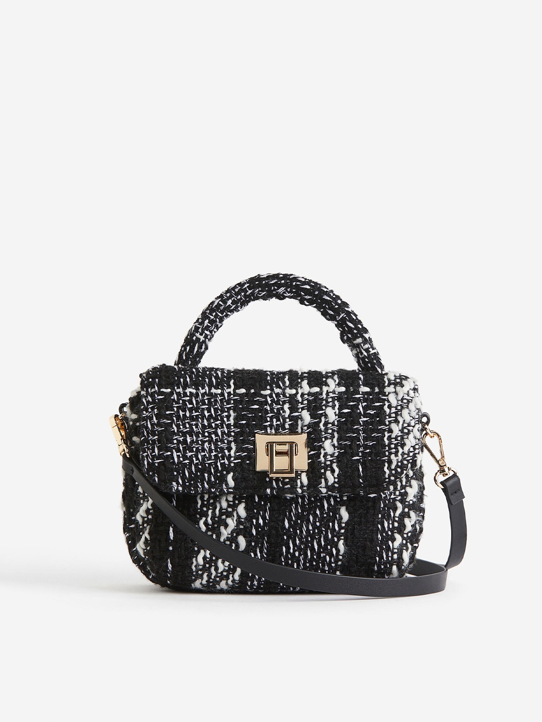 

H&M Textured-Weave Crossbody Bag, Black