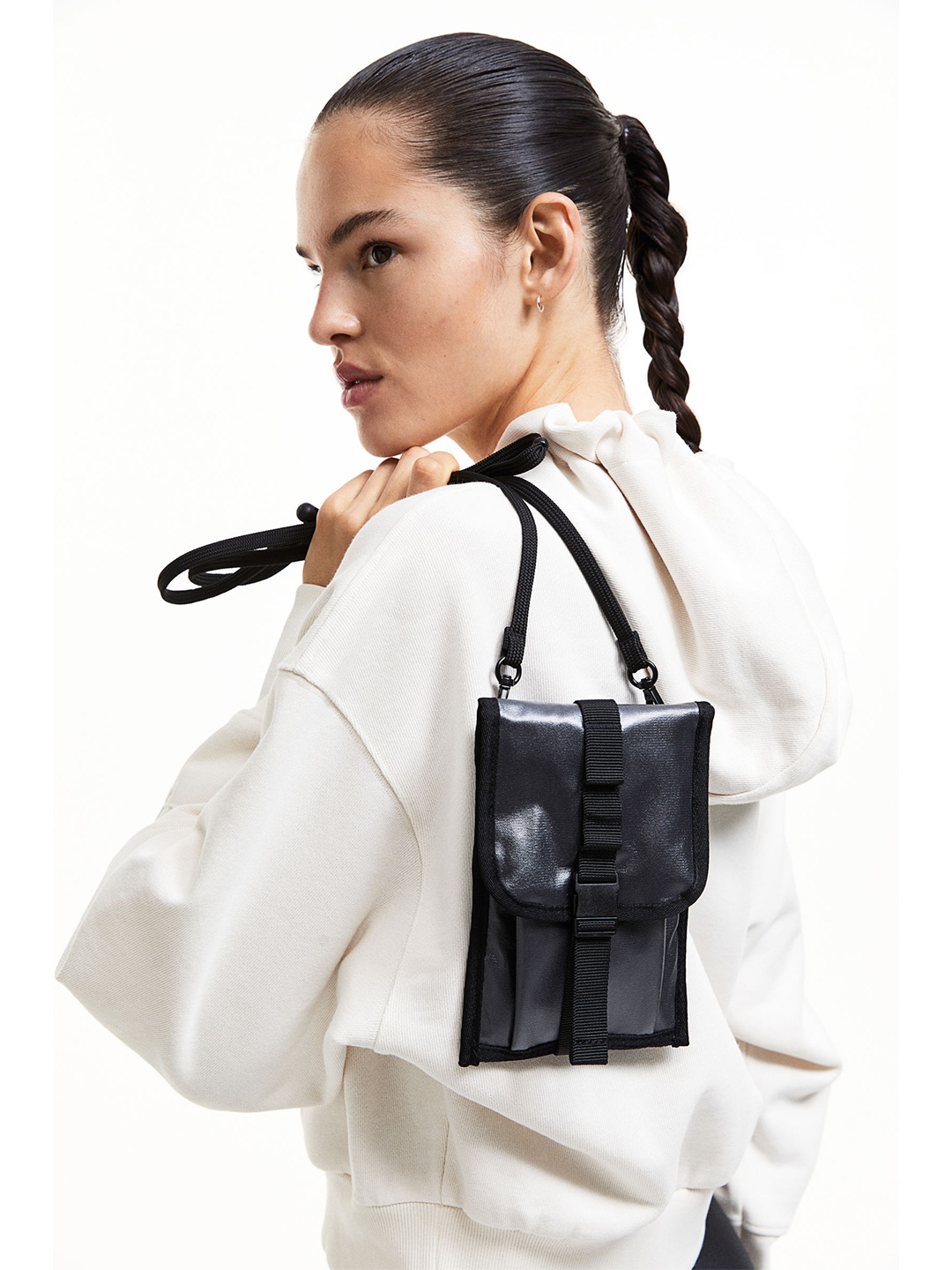 

H&M Women Neck-Strap Bag, Silver