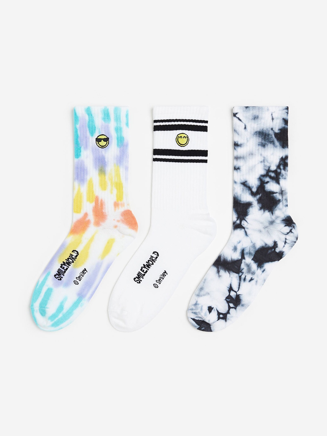 

H&M Boys 3-Pack Motif-Detail Socks, White
