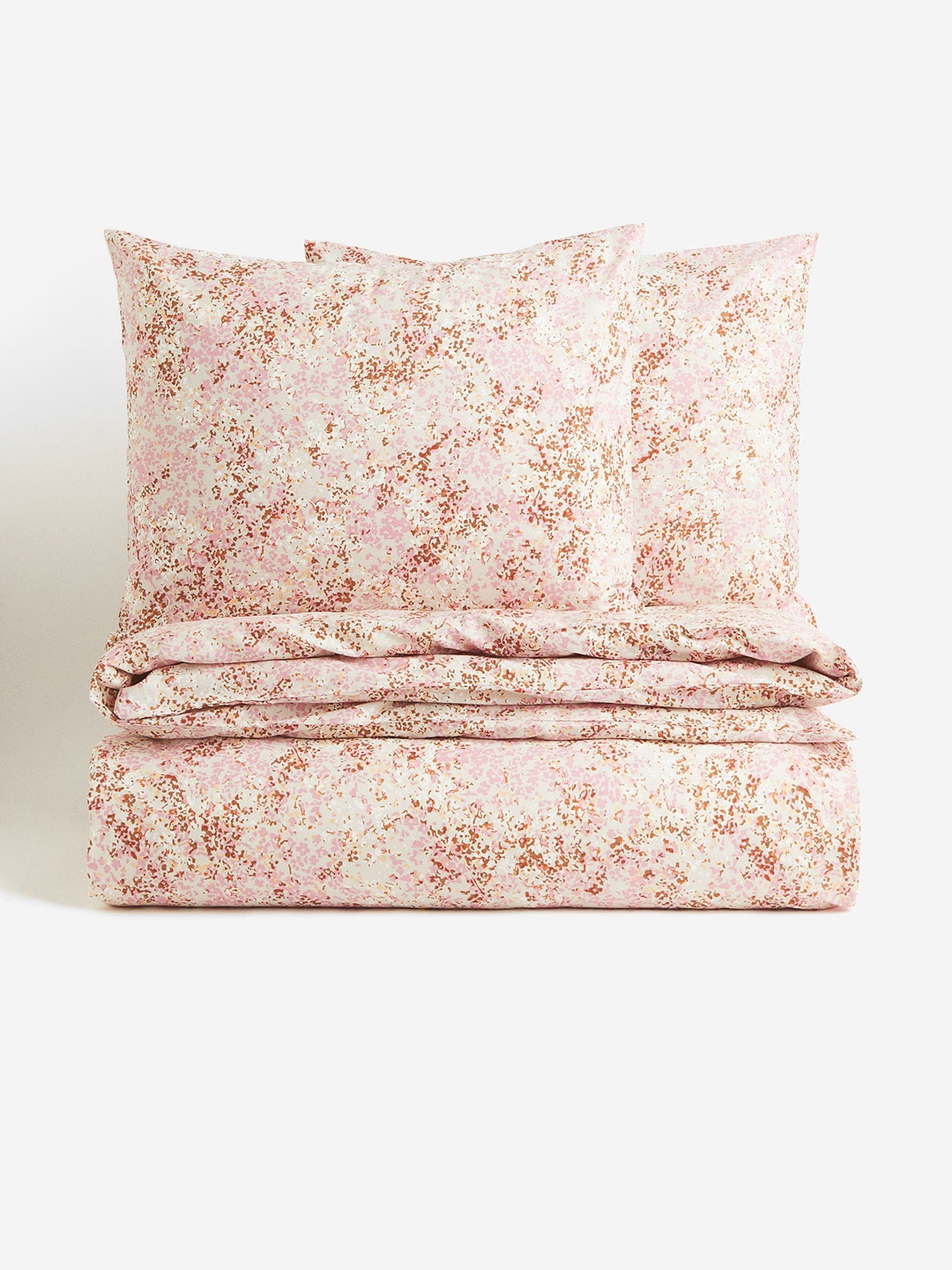 

H&M Beige Patterned Double King Duvet Cover Set