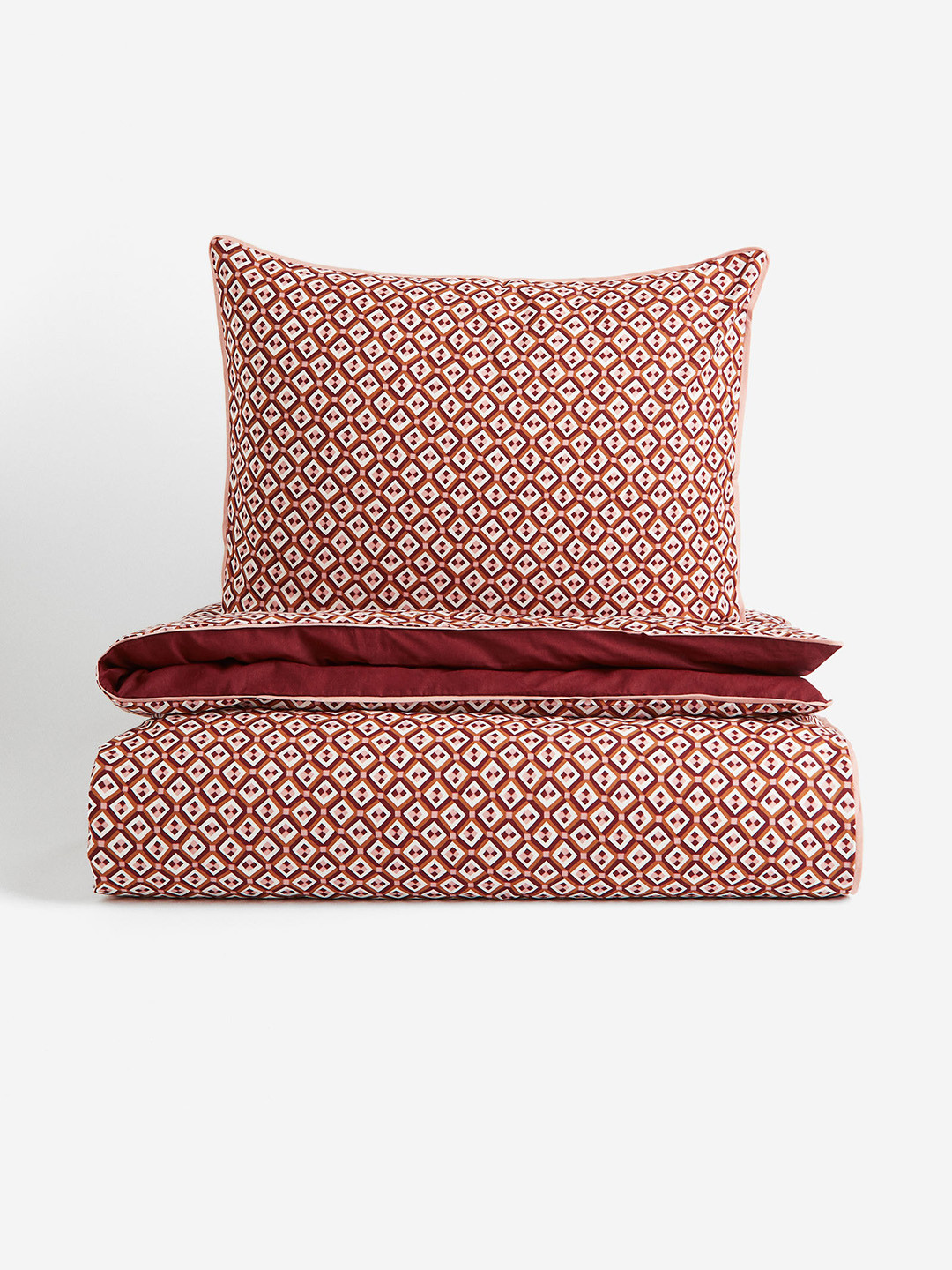 

H&M Red Patterned Single Duvet Cover Set
