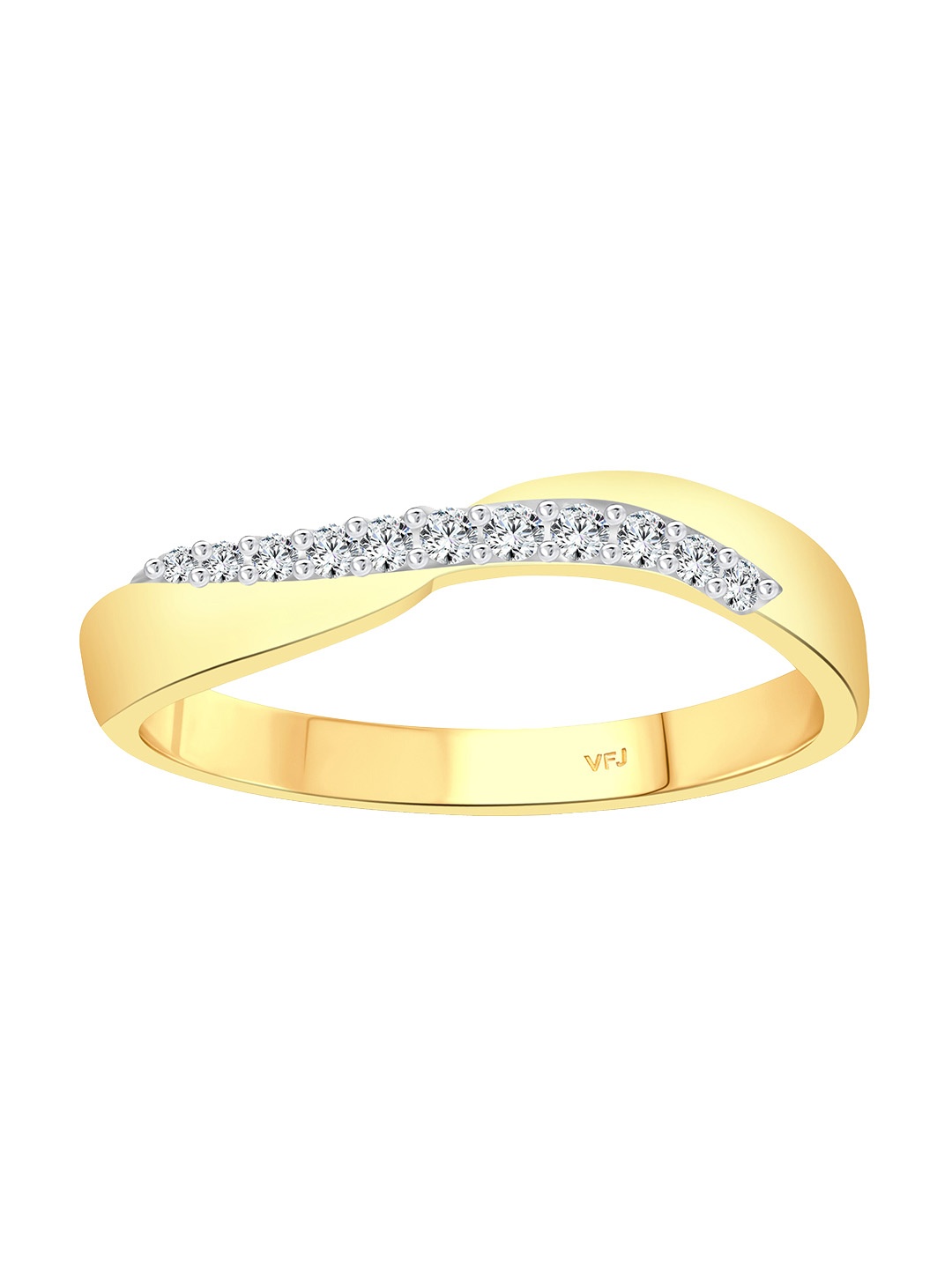 

Vighnaharta Gold-Plated CZ-Studded Details Finger Ring
