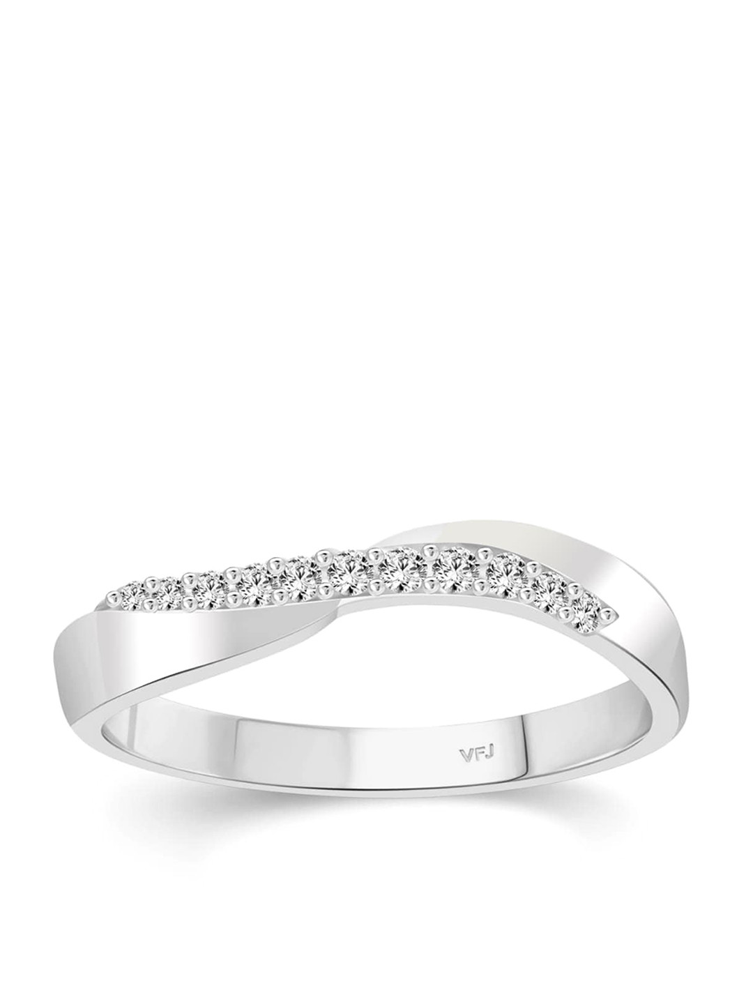 

Vighnaharta Rhodium-Plated Cubic Zirconia-Studded Details Finger Ring, Silver