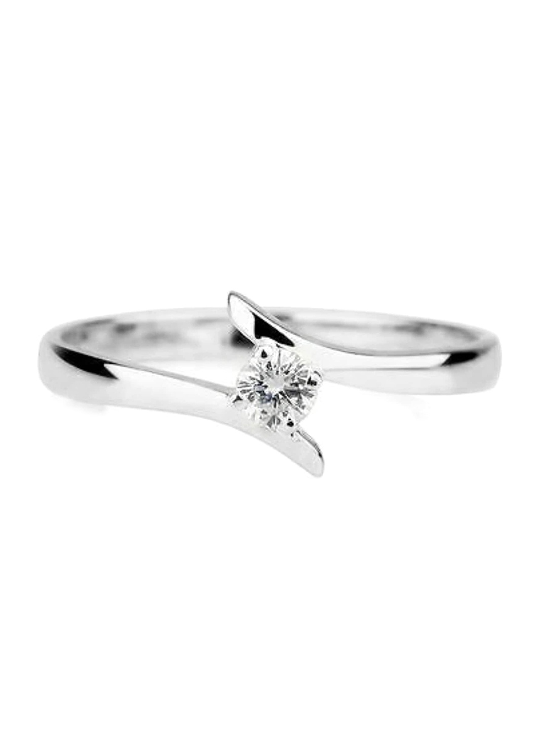 

Vighnaharta Rhodium-Plated Cubic Zirconia Studded Finger Ring, Silver