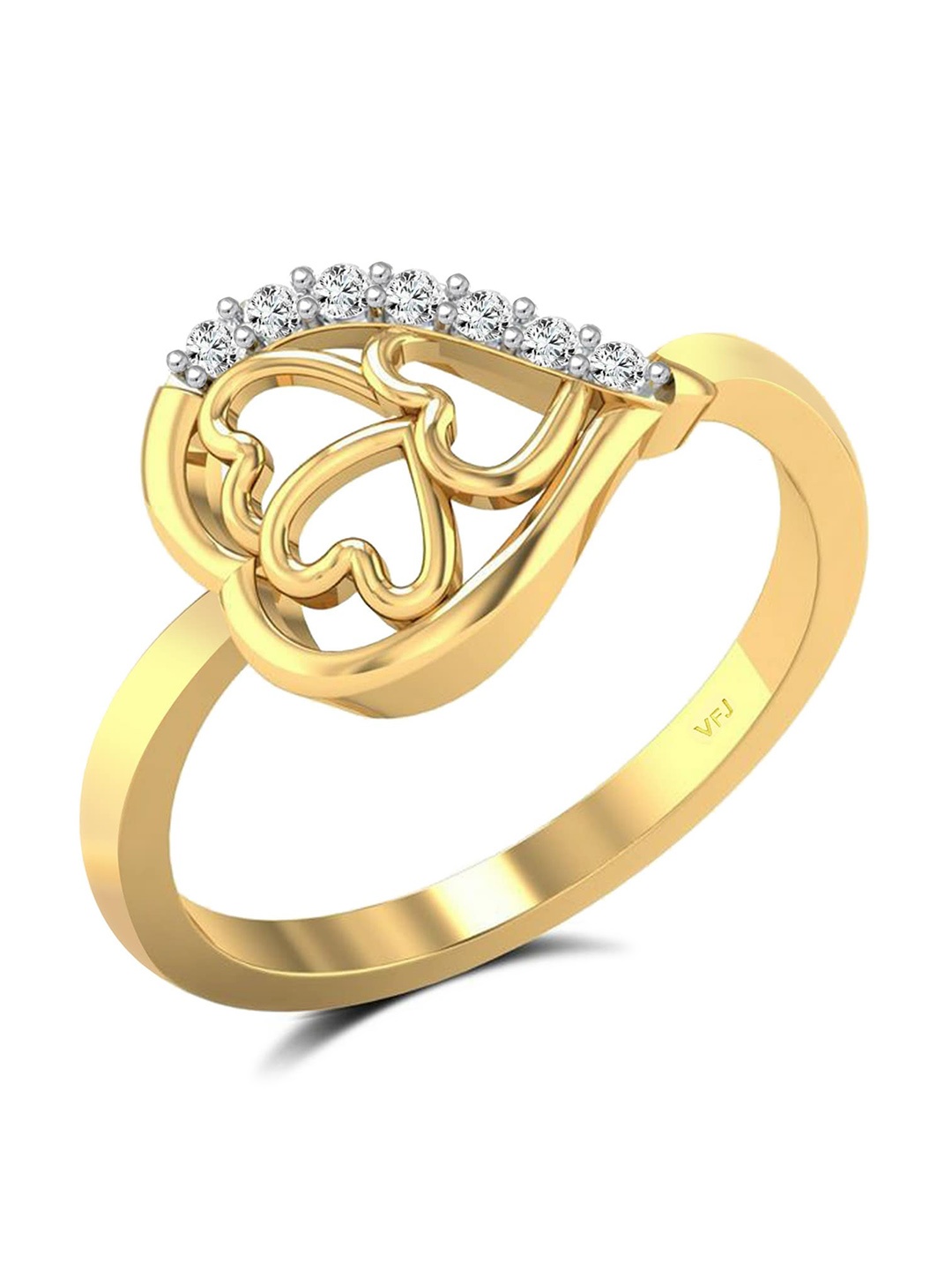 Vighnaharta Gold-Plated Cubic Zirconia Studded Finger Ring