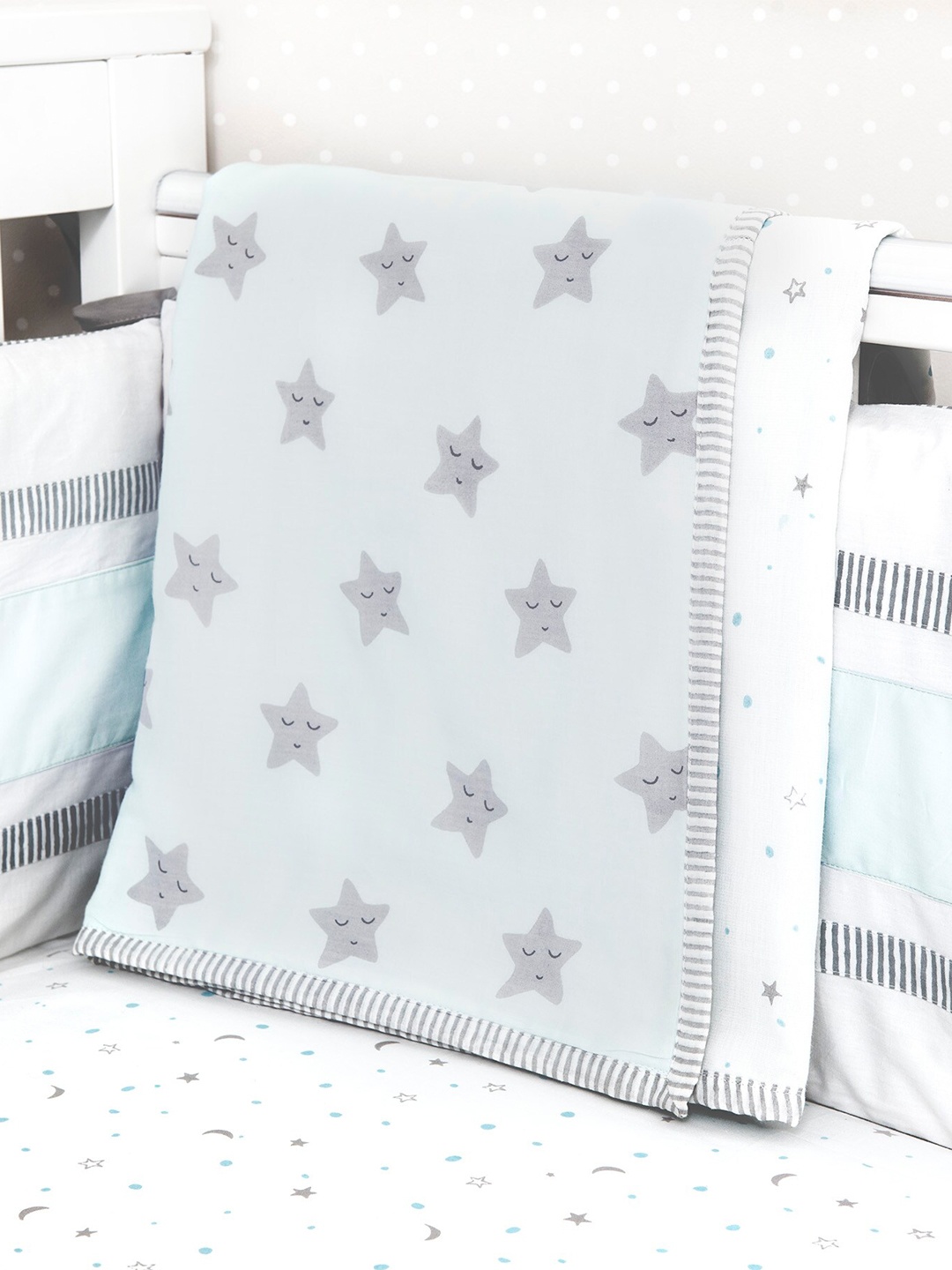 

Masilo Kids sleepy star Blue & Grey Geometric Mild Winter Single Bed Dohar