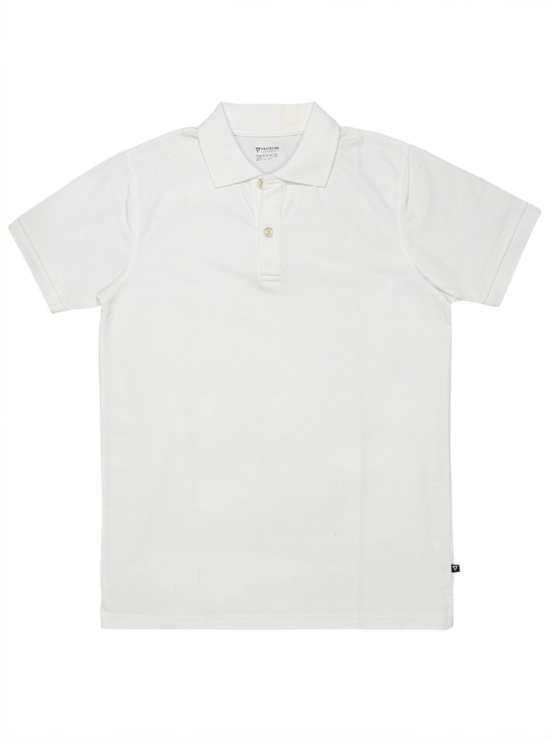 

PROTEENS Polo Collar Cotton Casual T-shirt, White
