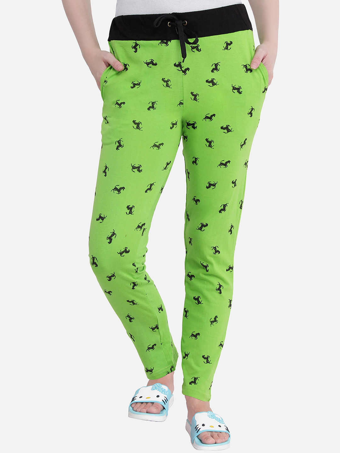 

Fasha Women Printed Cotton Lounge Pants, Green
