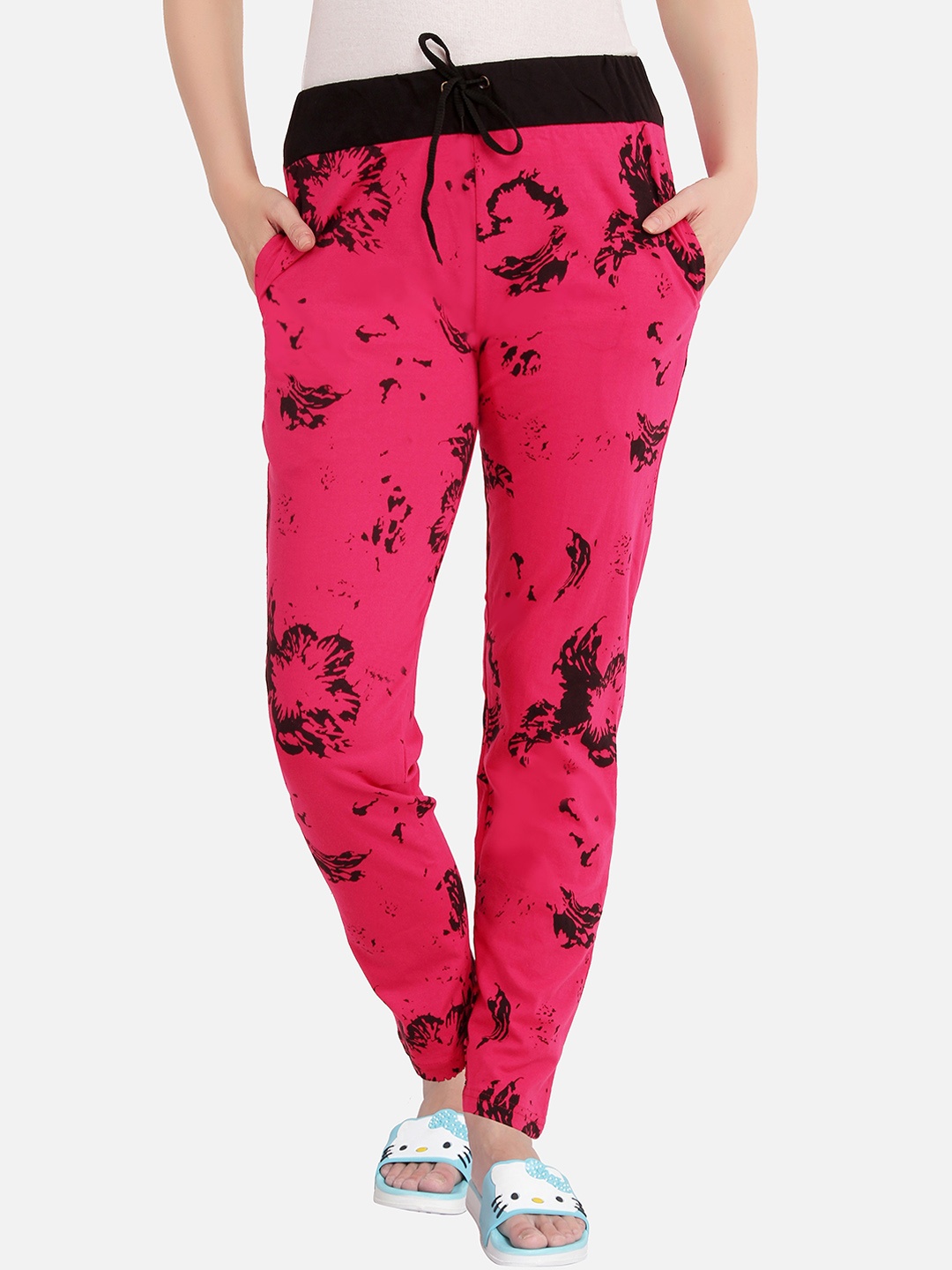 

Fasha Women Printed Cotton Lounge Pants, Pink