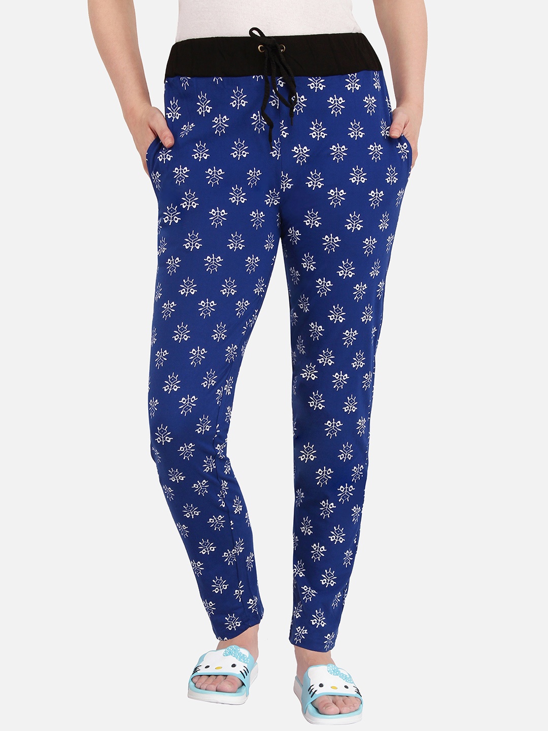 

Fasha Women Printed Cotton Lounge Pants, Blue