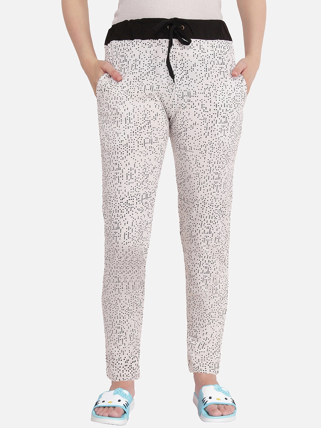 

Fasha Printed Cotton Lounge Pants, White