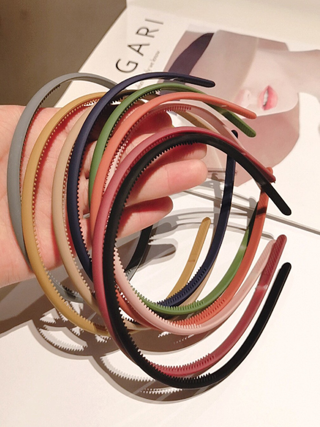 

ANNA CREATIONS Set Of 12 Hairband, Grey