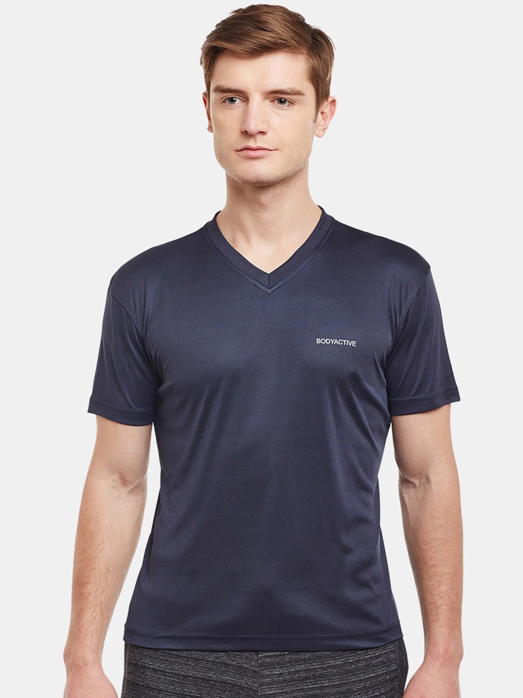 

BODYACTIVE V-Neck Short Sleeves T-shirt, Navy blue