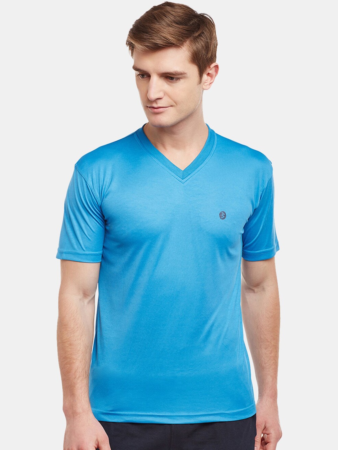 

BODYACTIVE V-Neck Short Sleeves T-shirt, Turquoise blue