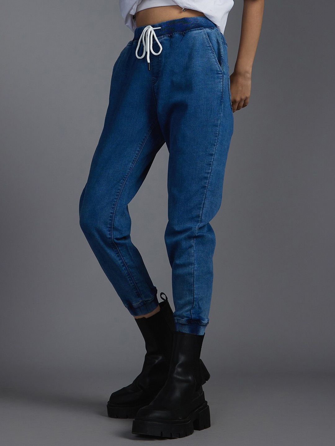 

Recap Women Comfort Loose Fit High-Rise Joggers, Blue