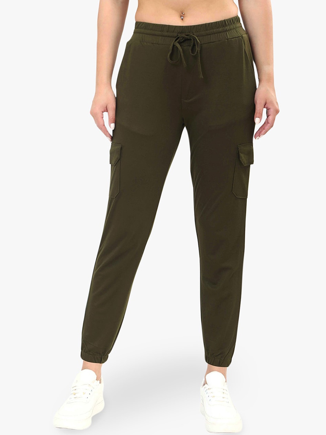 

Recap Women Comfort Loose Fit High-Rise Joggers, Olive