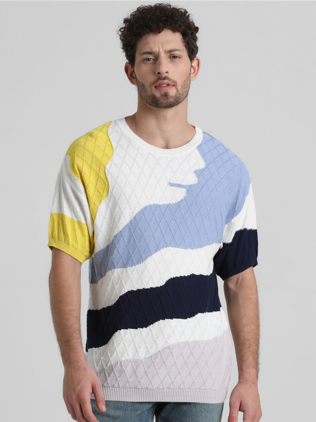 

Jack & Jones Drop-Shoulder Sleeves Pure Cotton Oversized T-shirt, White