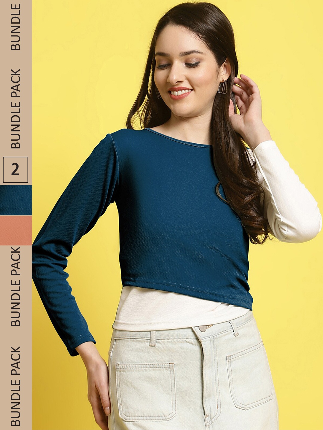 

BAESD Pack of 2 Peplum Top, Multi