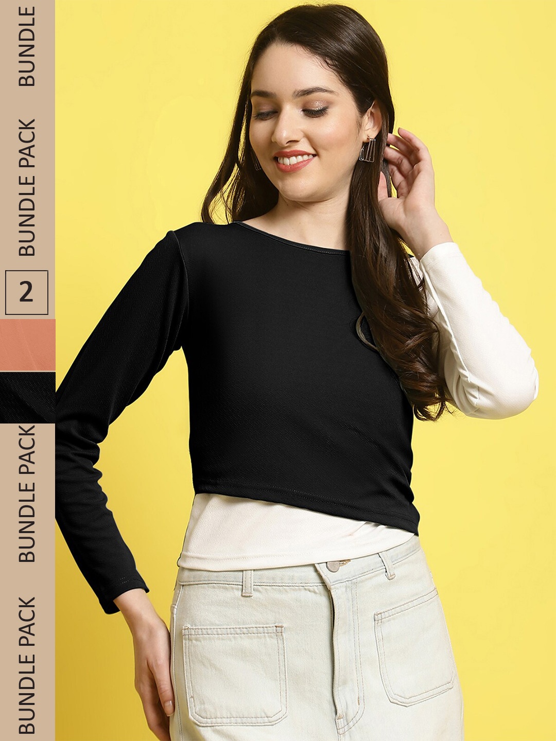 

BAESD Pack Of 2 Sweetheart Neck Puff Sleeves Peplum Top, Rust