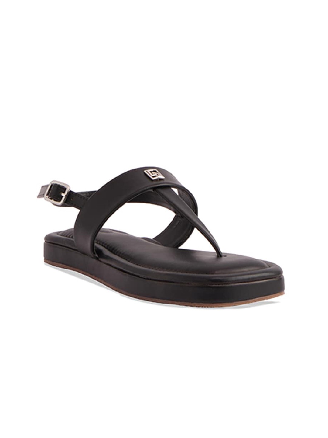 

ERIDANI T-Strap Flats With Buckles, Black