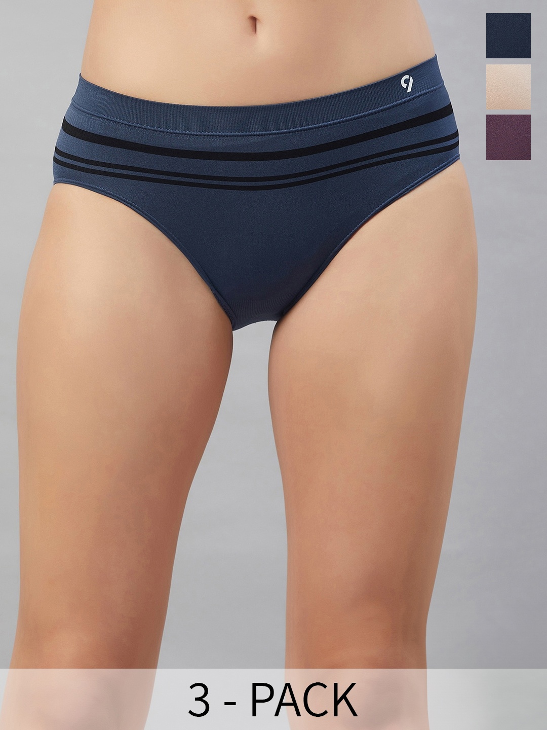 

C9 AIRWEAR Pack Of 3 Anti-Chafing Seamless Technology Hipster Briefs, Blue