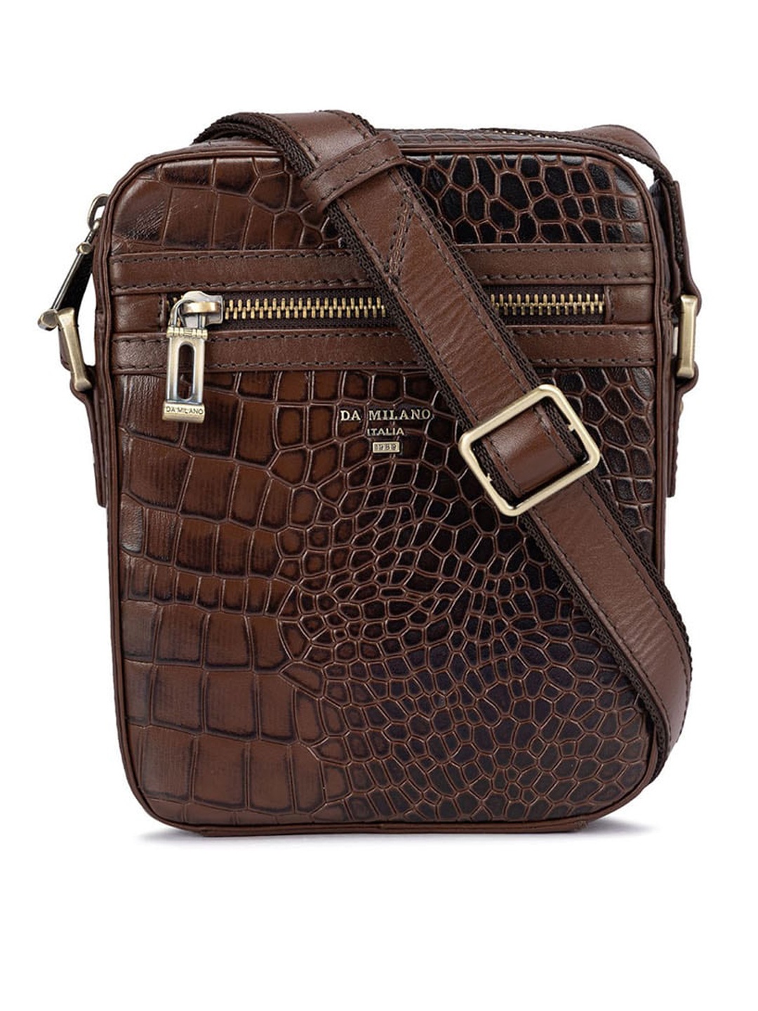 

Da Milano Textured Leather Mobile Pouch, Brown