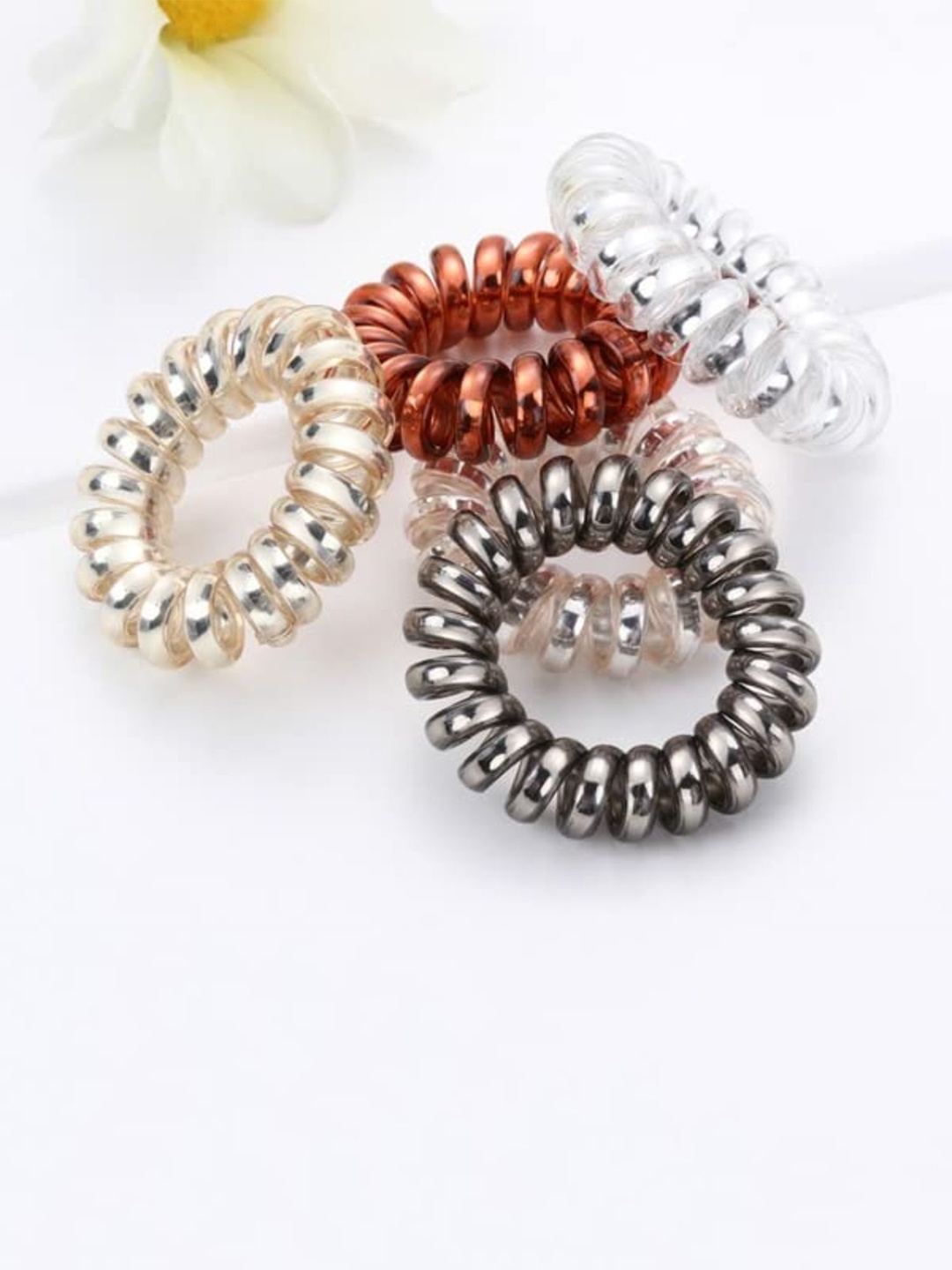 DN Creation Women Set of 5 Ponytail Holders, Assorted
